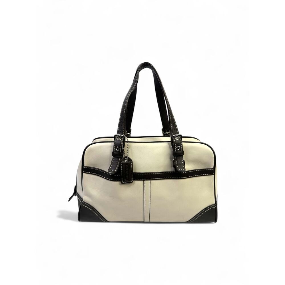 Coach Hampton Ivory Leather Satchel Bag